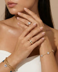 Élise 18K Gold Plated Pear Cut CZ Solitaire Ring Desse Collective