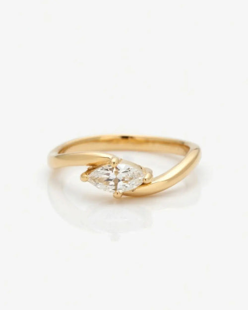 Ayla 18K Gold CZ Marquise Ring Desse Collective