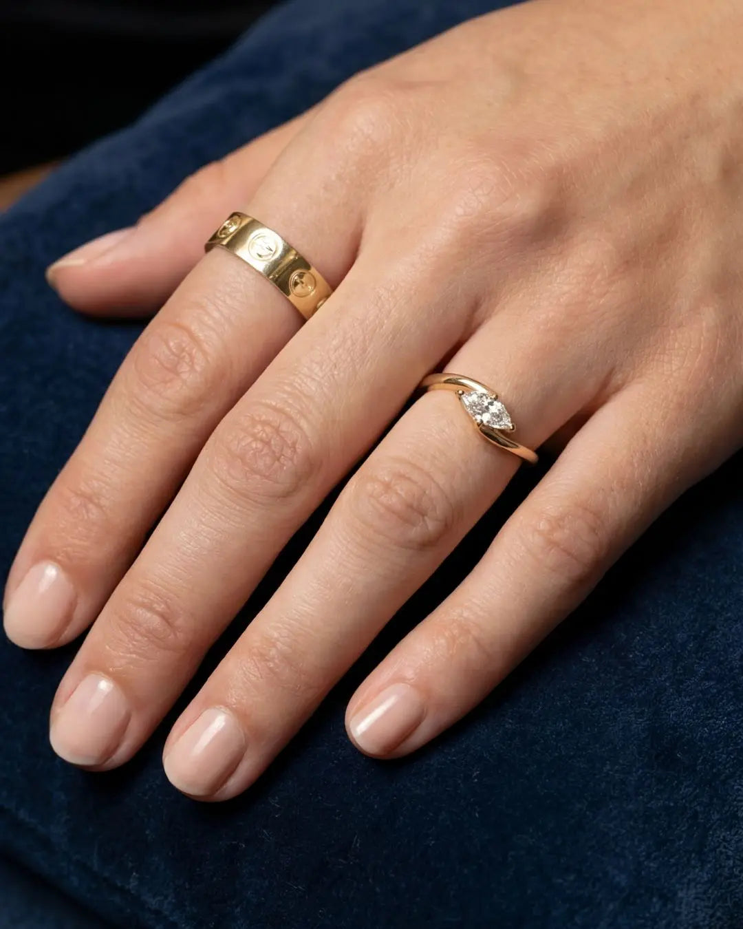 Ayla 18K Gold CZ Marquise Ring Desse Collective