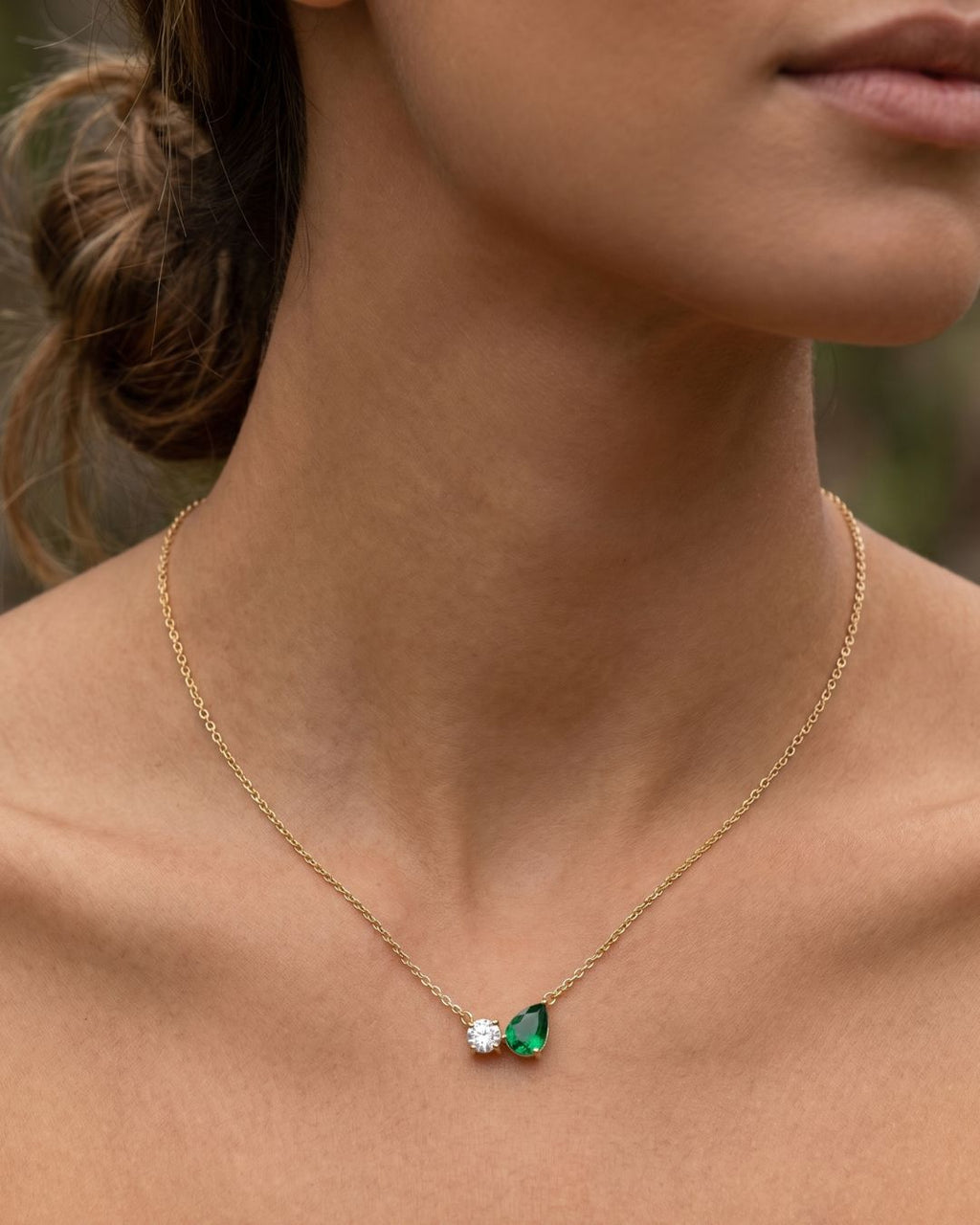 Émeraude Toi Et Moi Necklace VR BLING