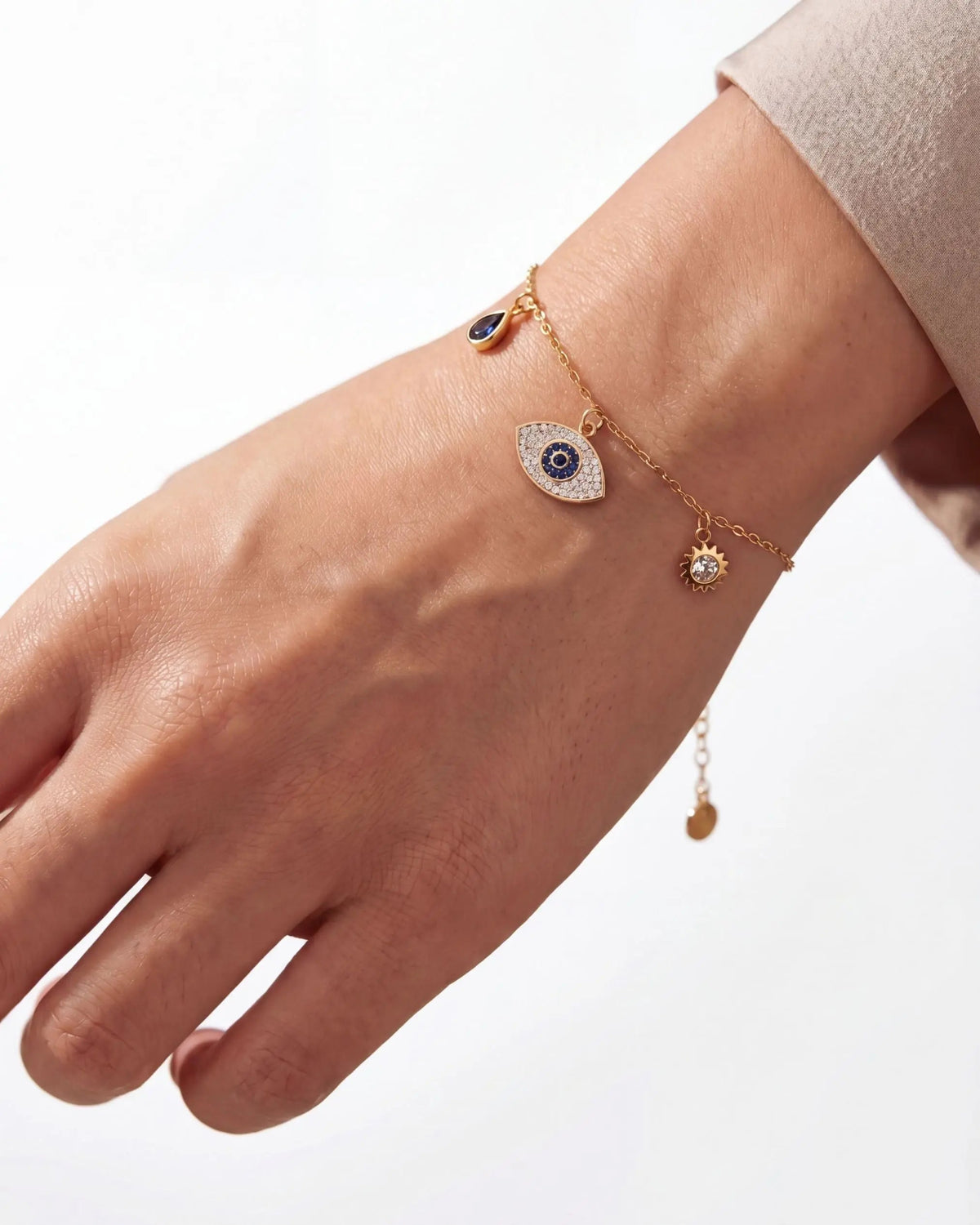 Taurus Evil Eye Charm Bracelet | 18K Gold Plated CZ Desse Collective