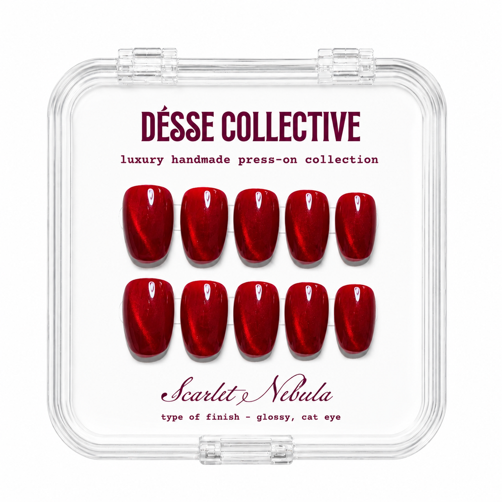 Scarlet Nebula Cat Eye Press-On Nails Désse Collective