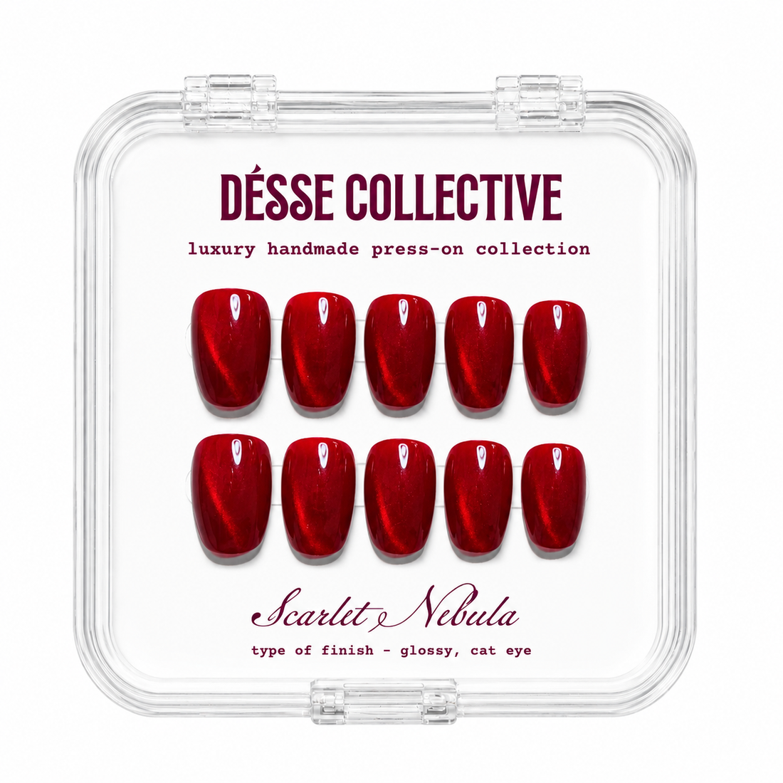 Scarlet Nebula Cat Eye Press-On Nails Désse Collective